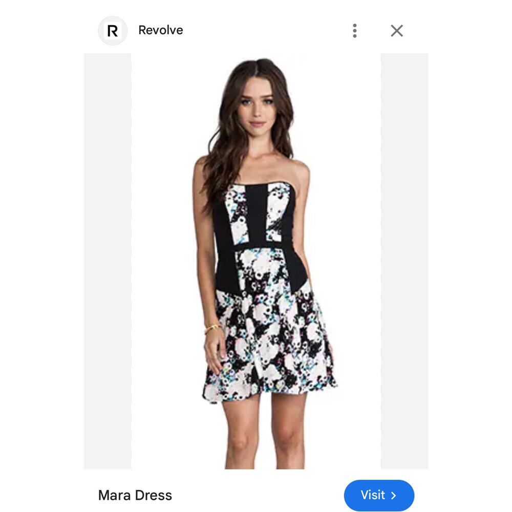 Parker Mara Mini Dress in Saxy Floral 100% Silk Corset Dress Size S Flirty Zip